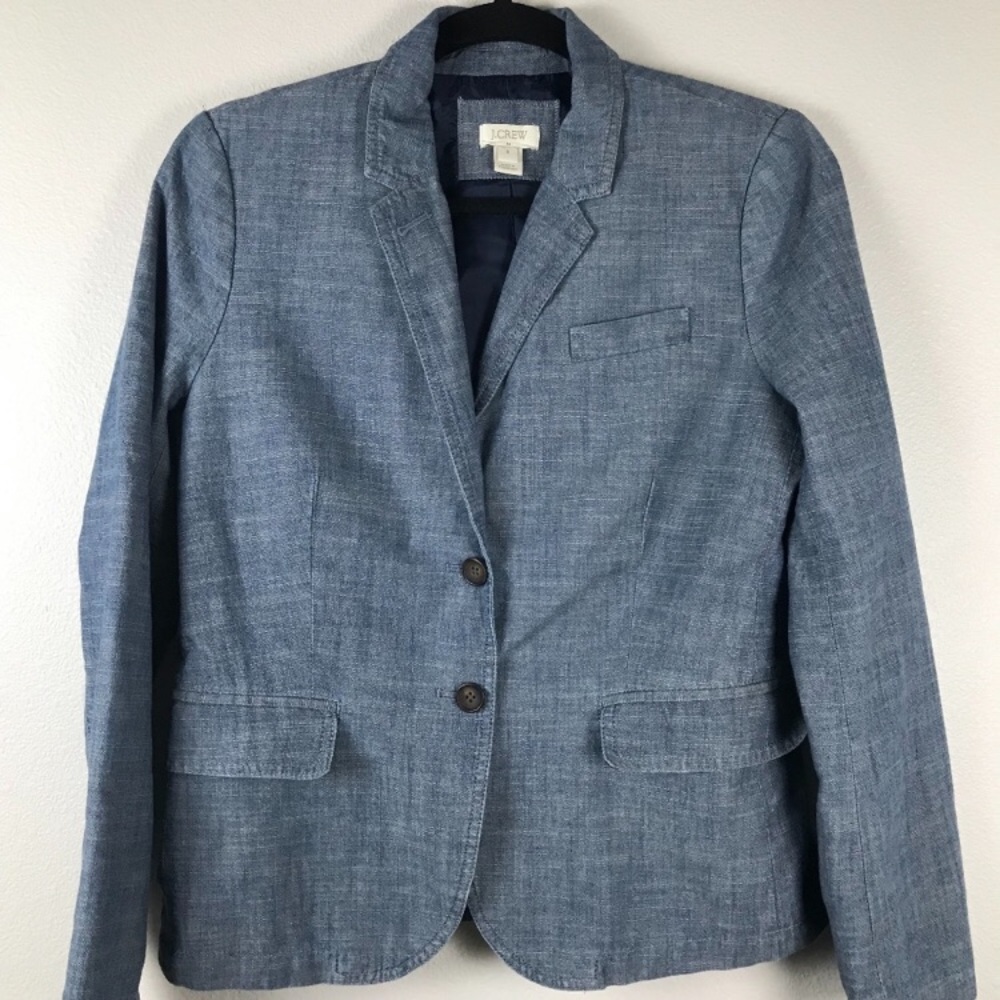 J crew chambray schoolboy blazer